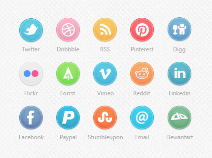 Circle Social Icons Set: 35 Social Media Icons in PSD & PNG