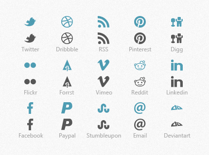 Social Icons Sprites: 35 Ready To Use Icons in PSD, PNG, HTML/CSS