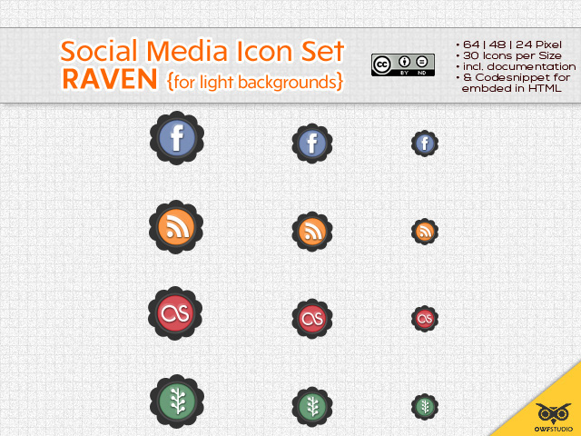 Free Social Media Icon Set Raven V1
