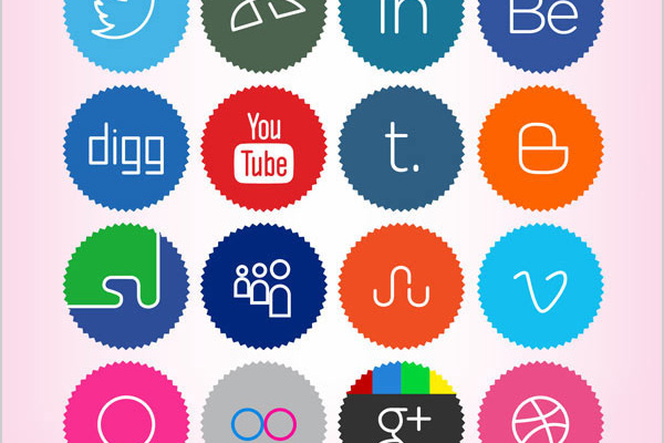 20 Free Cute & Minimalist Social Media Icons Set (256 x 256 PNG)