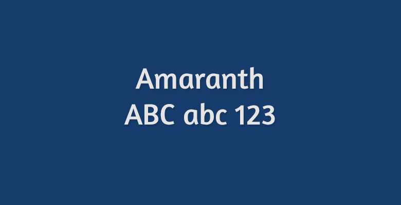 Amaranth Google Fonts