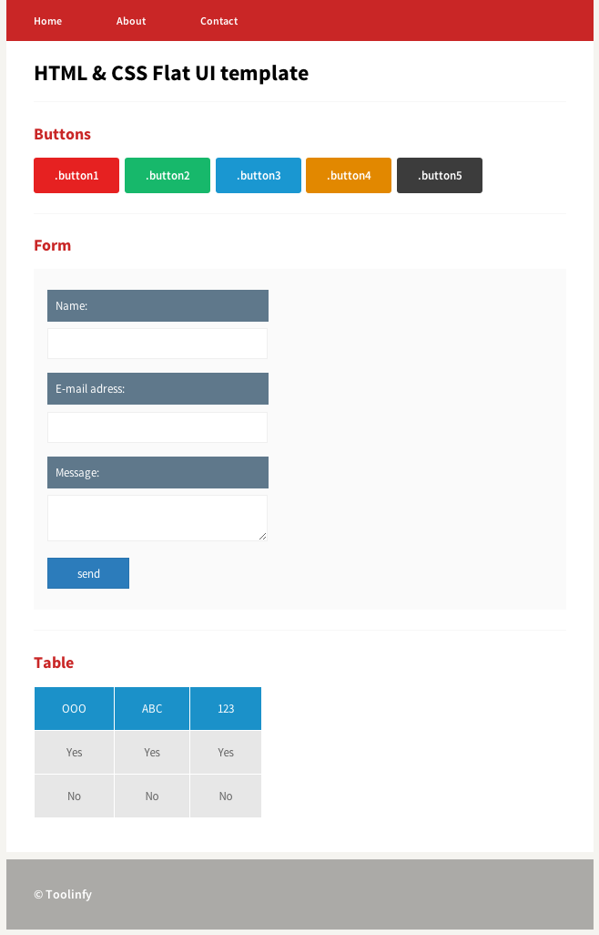 HTML and CSS Flat UI template Download