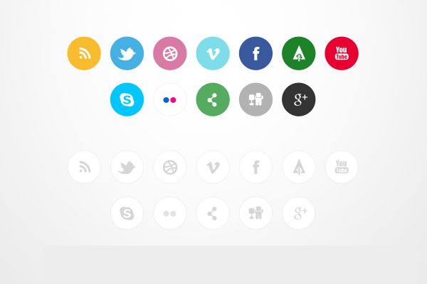 IC Circle Social Icon Set