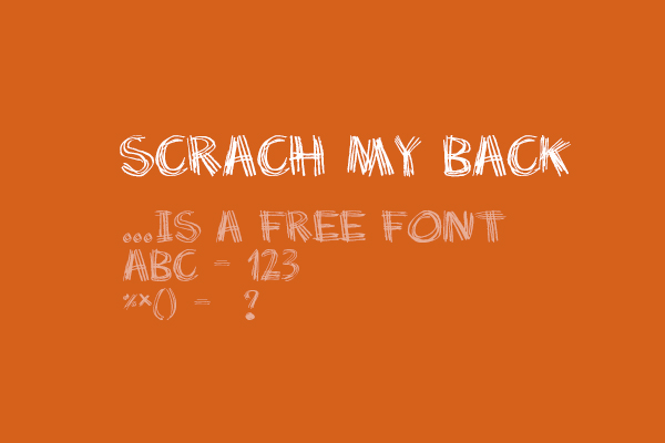 Scratch My Back font