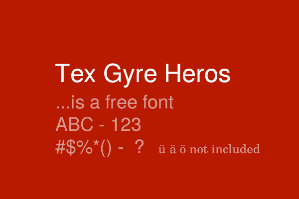 Tex Gyre Heros font