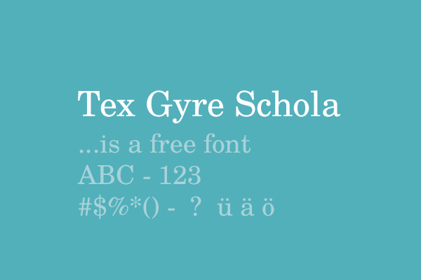 Tex Gyre Schola font