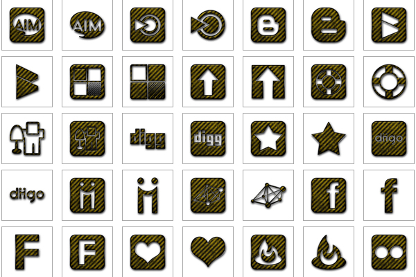 Yellow Black Striped Grunge Construction Icons Social Media Logos